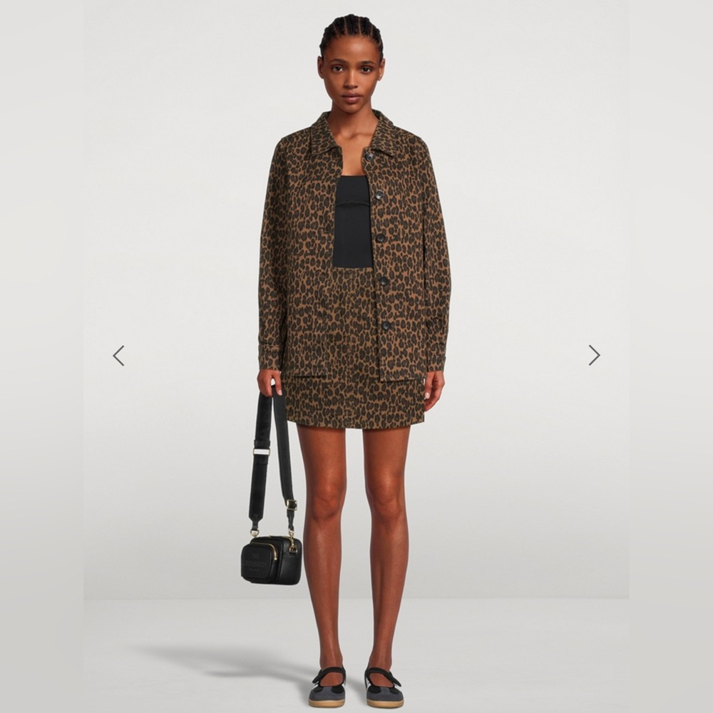 DL1961 Harloe Denim Jacket In Leopard Print small